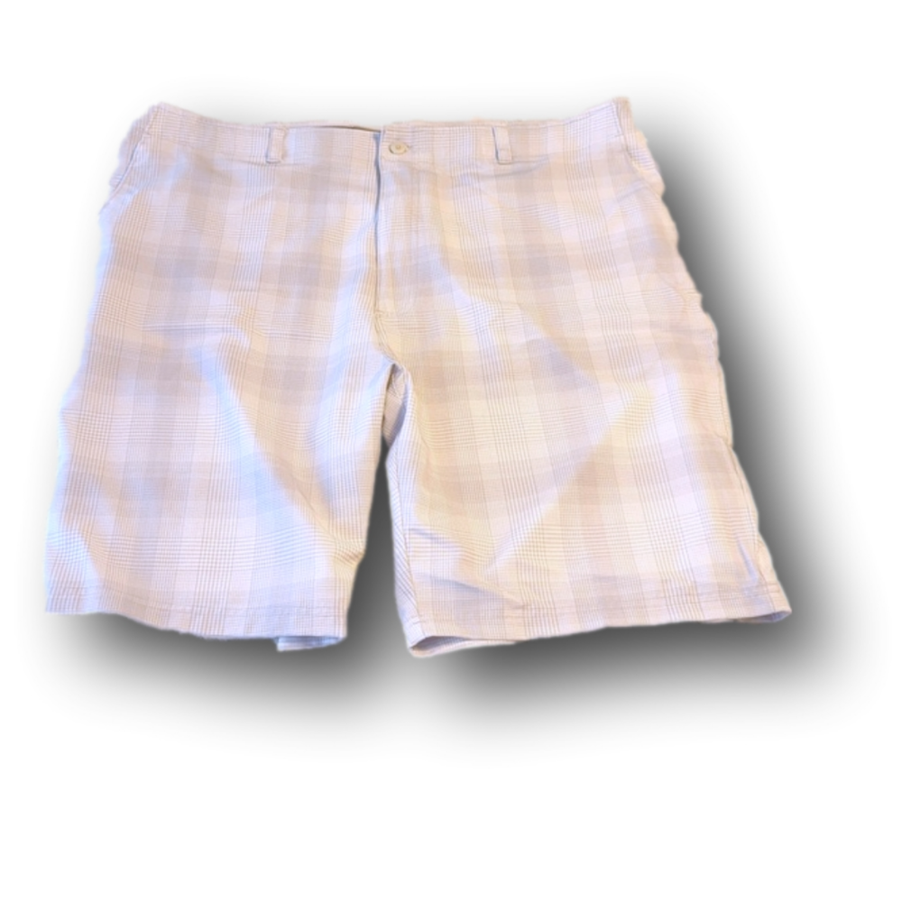 Flat front chino style shorts w/ performance fabric,elastic waistband & …